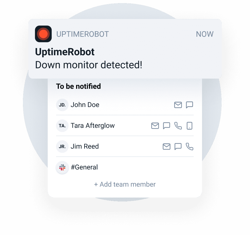 Add your team members to keep them notified.