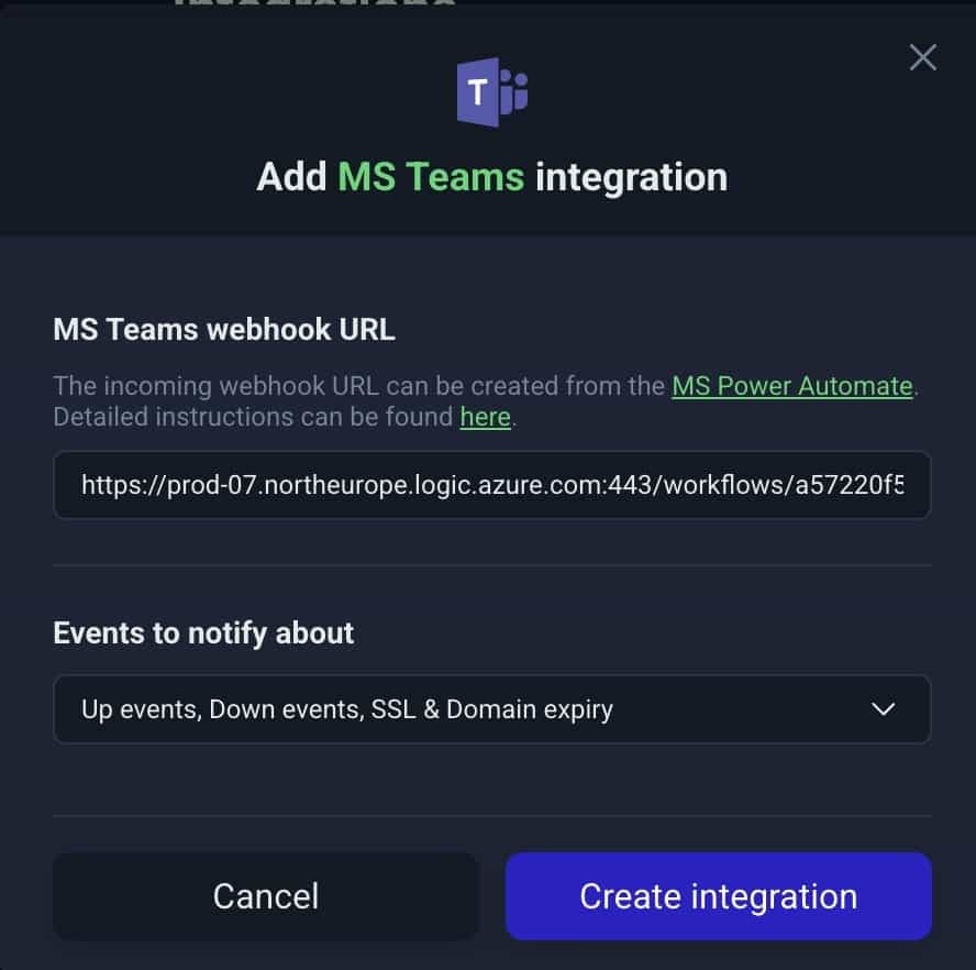 Microsoft Teams Integration